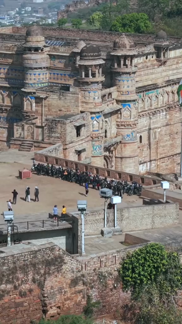 Vertical Aerial View of Gwalior Fort Madhya Pradesh India