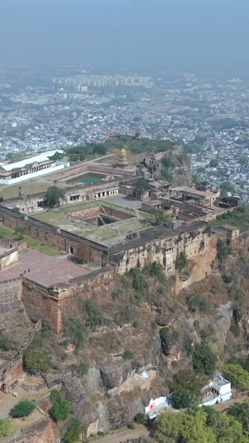 Vertical Aerial View of Gwalior Fort Madhya Pradesh India