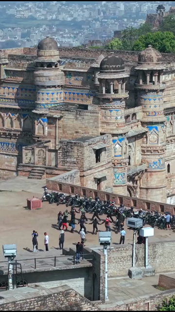 Vertical Aerial View of Gwalior Fort Madhya Pradesh India