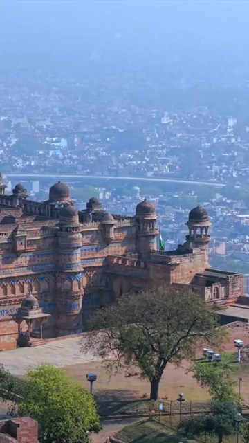Vertical Aerial View of Gwalior Fort Madhya Pradesh India