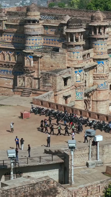 Vertical Aerial View of Gwalior Fort Madhya Pradesh India