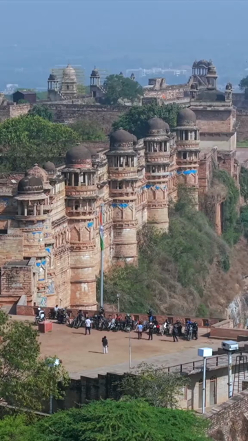 Vertical Aerial View of Gwalior Fort Madhya Pradesh India