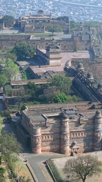 Vertical Aerial View of Gwalior Fort Madhya Pradesh India