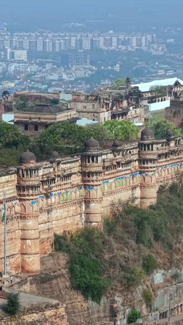 Vertical Aerial View of Gwalior Fort Madhya Pradesh India