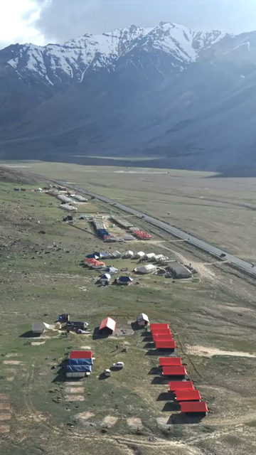Vertical Aerial View of High Altitude Landscape in Ladakh India