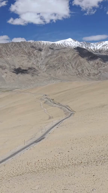 Vertical Aerial View of High Altitude Mountain Road in Ladakh India