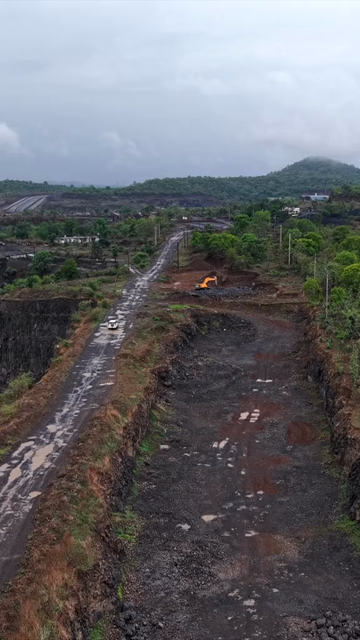Vertical Aerial View of Highway Bridge Construction Jabalpur, Madhya Pradesh, India