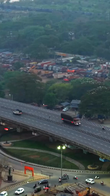 Vertical Aerial View of Highway Infrastructure in Cuttack, Odisha, India