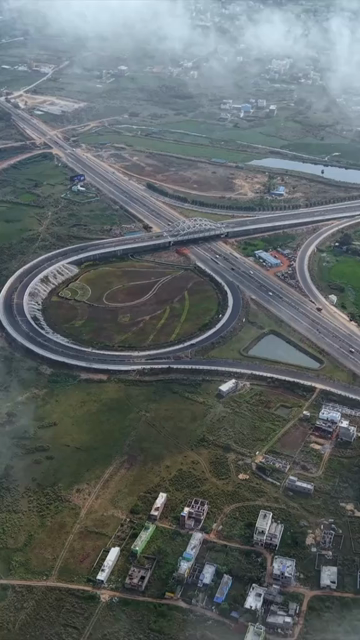 Vertical Aerial View of Highway Infrastructure in Cuttack, Odisha, India