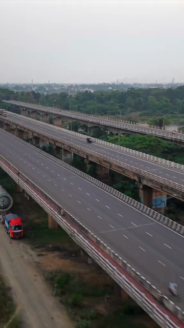 Vertical Aerial View of Highway Infrastructure in Cuttack, Odisha, India