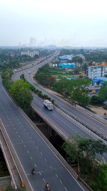 Vertical Aerial View of Highway Infrastructure in Cuttack, Odisha, India
