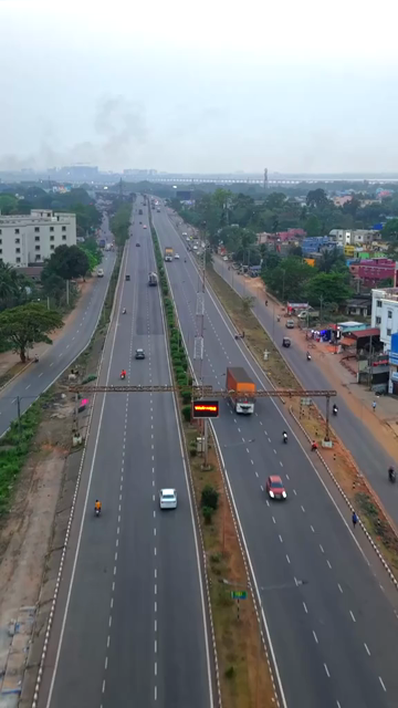 Vertical Aerial View of Highway Infrastructure in Cuttack, Odisha, India