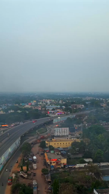 Vertical Aerial View of Highway Infrastructure in Cuttack, Odisha, India