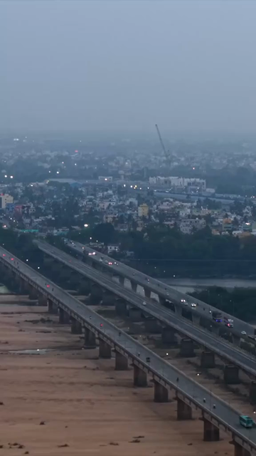 Vertical Aerial View of Highway Infrastructure in Cuttack, Odisha, India