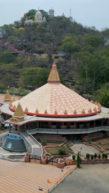 Vertical Aerial View of Hindu Temple Complex in Jabalpur, India