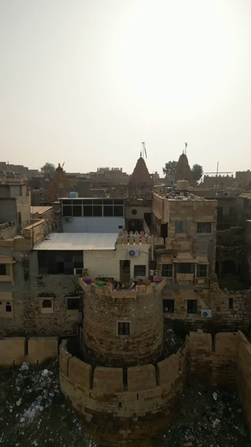 Vertical Aerial View of Historic Jaisalmer Fort, Rajasthan, India