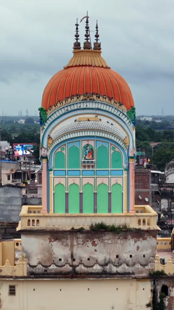 Vertical Aerial View of Historic Temple Dome in Ayodhya India