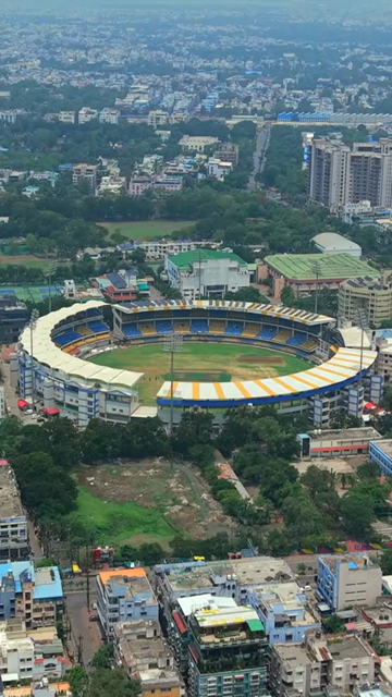 Vertical Aerial View of Holkar Cricket Stadium Indore Madhya Pradesh India