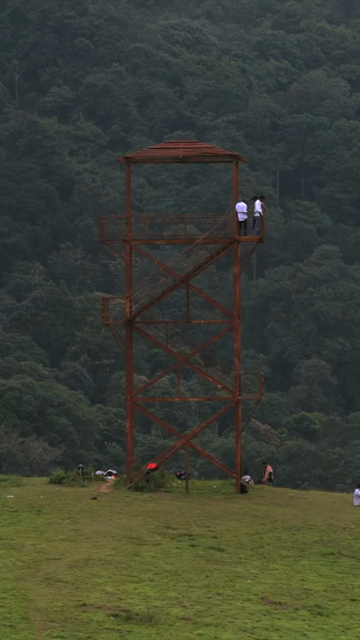 Vertical Aerial View of Hosahalli Gudda and Misty Western Ghats Sakleshpur Karnataka