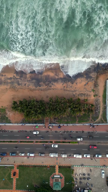 Vertical Aerial View of INS Kursura Museum and RK Beach Visakhapatnam