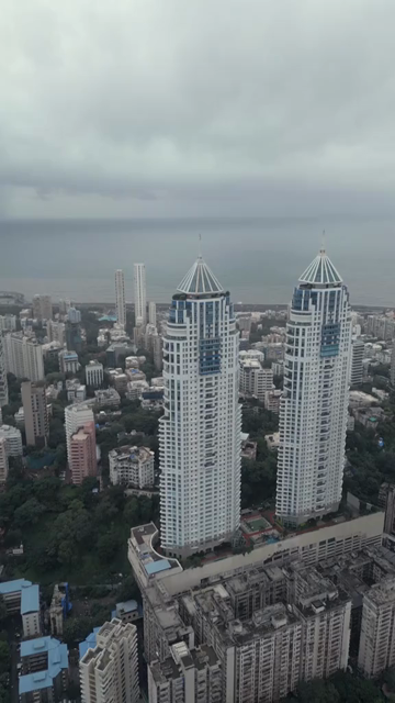 Vertical Aerial View of Imperial Towers and Mumbai Cityscape Maharashtra