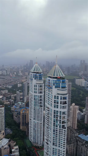 Vertical Aerial View of Imperial Towers and Mumbai Cityscape Maharashtra