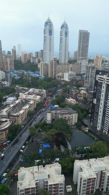 Vertical Aerial View of Imperial Towers and Mumbai Cityscape Maharashtra