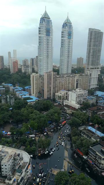 Vertical Aerial View of Imperial Towers and Mumbai Cityscape Maharashtra