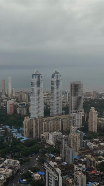 Vertical Aerial View of Imperial Towers and Mumbai Cityscape Maharashtra