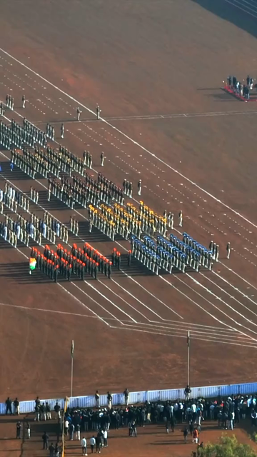 Vertical Aerial View of Independence Day Parade at Lal Parade Ground Bhopal