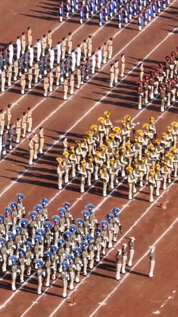 Vertical Aerial View of Independence Day Parade at Lal Parade Ground Bhopal