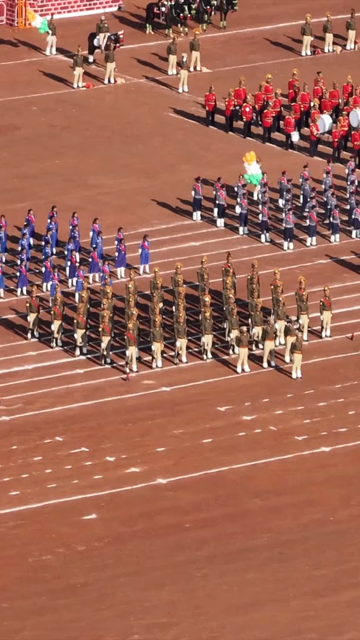 Vertical Aerial View of Independence Day Parade at Lal Parade Ground Bhopal