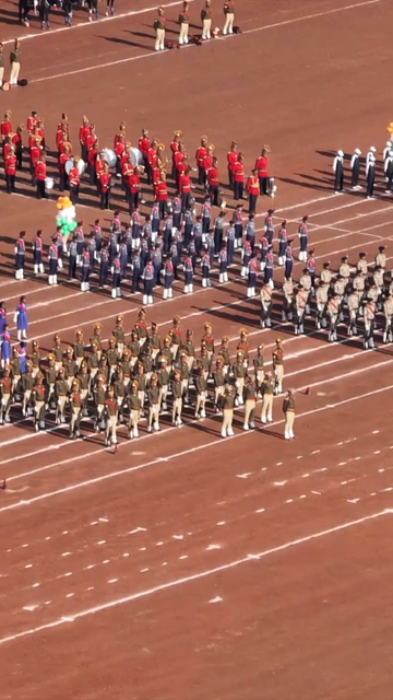 Vertical Aerial View of Independence Day Parade at Lal Parade Ground Bhopal