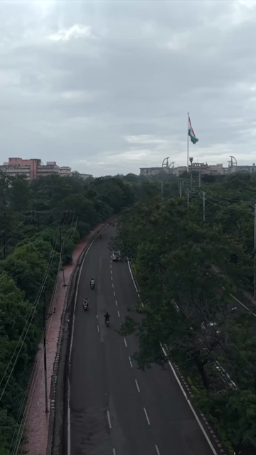 Vertical Aerial View of Indian National Flag at Vallabh Bhawan Bhopal Madhya Pradesh India