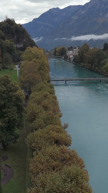 Vertical Aerial View of Interlaken Switzerland