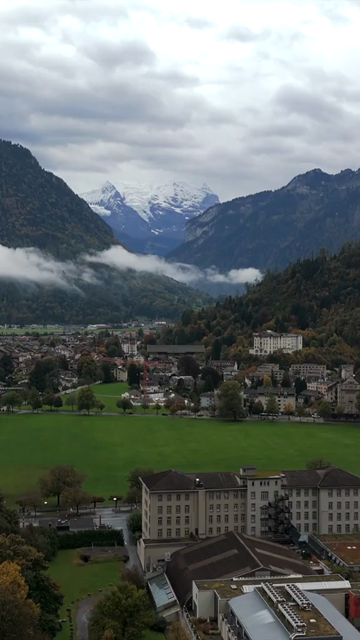 Vertical Aerial View of Interlaken Switzerland