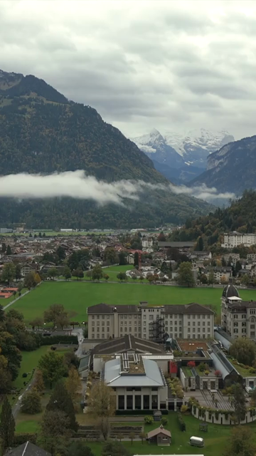 Vertical Aerial View of Interlaken Switzerland