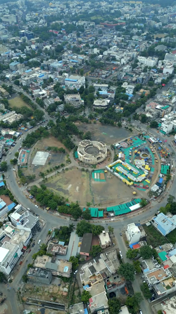 Vertical Aerial View of Jabalpur City and Urban Landscape, India