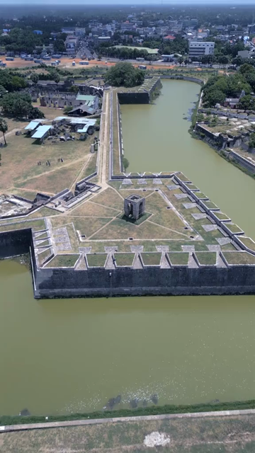 Vertical Aerial View of Jaffna Fort and Jaffna Lagoon Sri Lanka