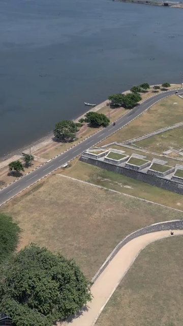 Vertical Aerial View of Jaffna Fort and Jaffna Lagoon Sri Lanka