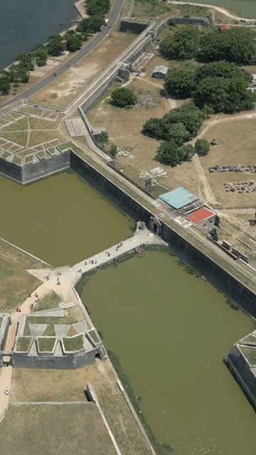 Vertical Aerial View of Jaffna Fort and Jaffna Lagoon Sri Lanka