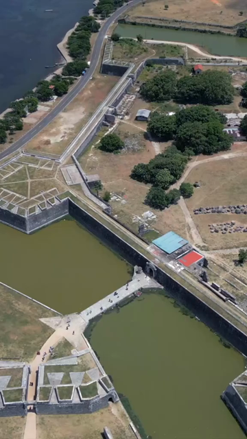 Vertical Aerial View of Jaffna Fort and Jaffna Lagoon Sri Lanka