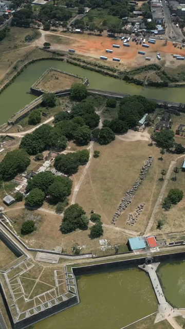 Vertical Aerial View of Jaffna Fort and Jaffna Lagoon Sri Lanka