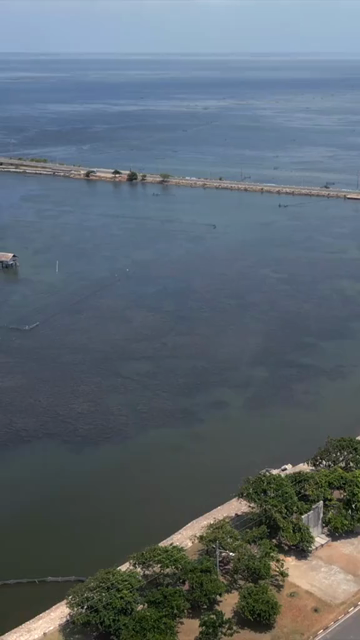 Vertical Aerial View of Jaffna Fort and Jaffna Lagoon Sri Lanka