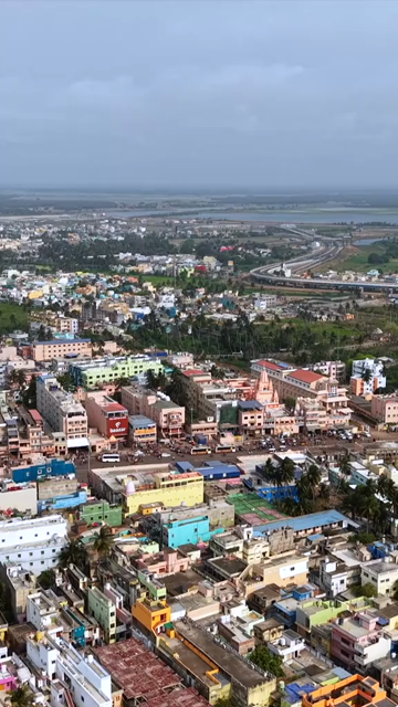 Vertical Aerial View of Jagannath Temple in Puri, Odisha, India