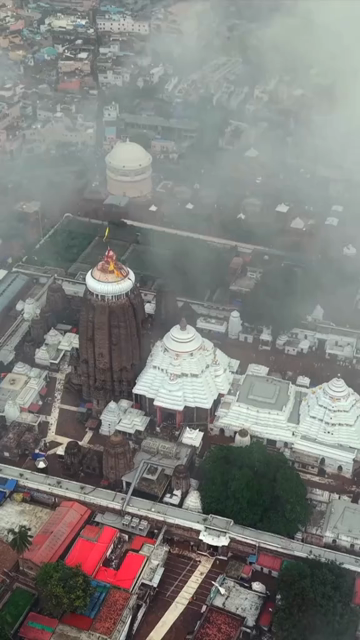 Vertical Aerial View of Jagannath Temple in Puri, Odisha, India