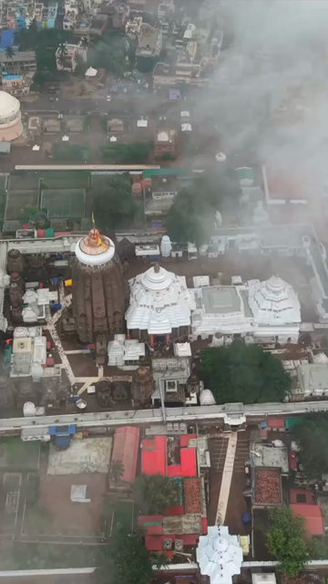 Vertical Aerial View of Jagannath Temple in Puri, Odisha, India