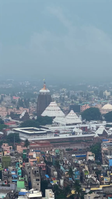 Vertical Aerial View of Jagannath Temple in Puri, Odisha, India