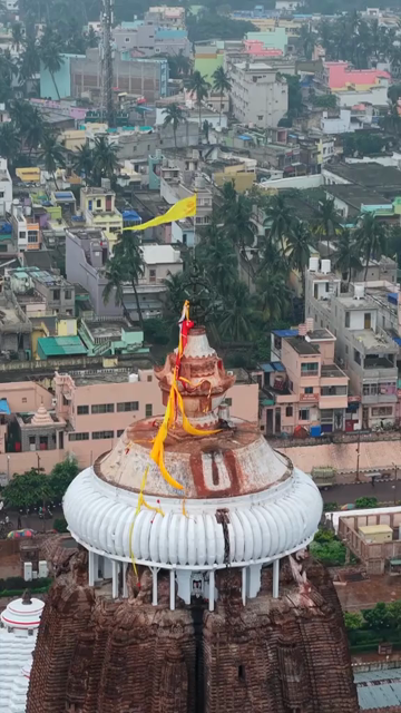 Vertical Aerial View of Jagannath Temple in Puri, Odisha, India