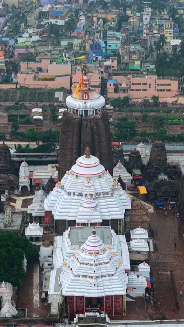 Vertical Aerial View of Jagannath Temple in Puri, Odisha, India